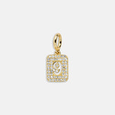 Block Pavé Number Cluster Charm - 9