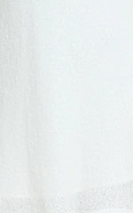 Rowella Mini Dress - Faux Feather Bell Sleeve Dress in White