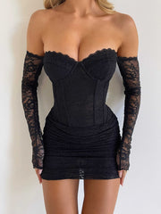 Letisha Long Sleeve Mini Dress Black