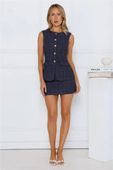 Work Fashionista Tweed Set Navy