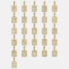 Block Pavé Initial Cluster Charm - V