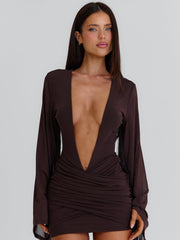 Allisson Mini Dress Chocolate Brown