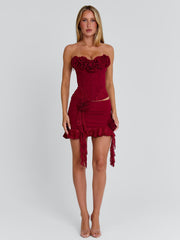 EVELANE MINI SKIRT RED