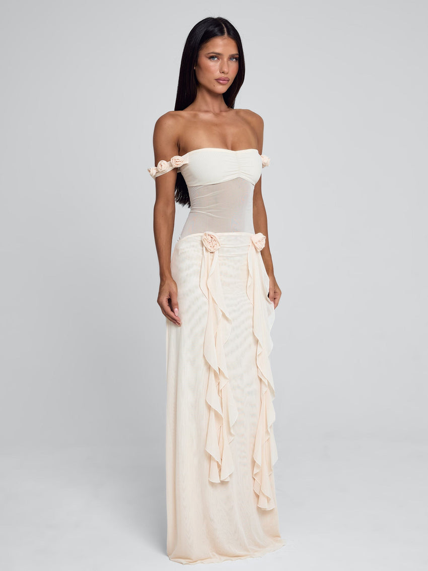 MARCELINE MAXI DRESS BEIGE