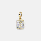 Block Pavé Number Cluster Charm - 8