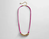 Bubble Letter Custom Paracord Necklace - Hot Pink