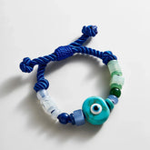 Bright Eyed Beaded Bracelet - Blue