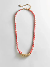 Bubble Letter Custom Paracord Necklace - Red/White
