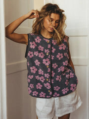 Floral Fleece Vest