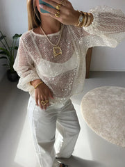 Monica Sequin Mesh Top