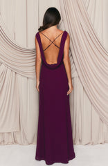 Plum Veil Maxi Dress
