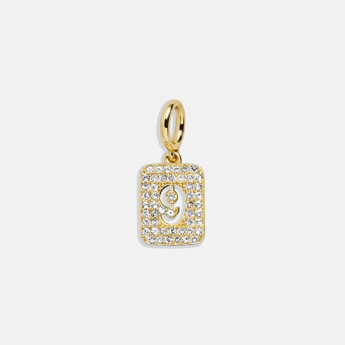 Block Pavé Number Cluster Charm - 9