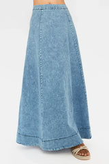 Rhythms A-Line Maxi Skirt Denim Blue
