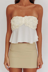 Nikkita Strapless Rosette Top Ivory