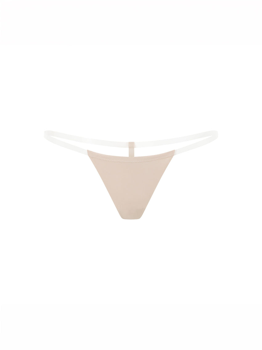 SEAMLESS CLEAR STRAP G-STRING NUDE