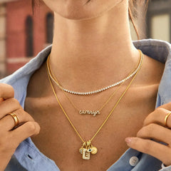 Cluster Charm Necklace Chain - Gold Snake Chain