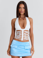 NAE CORSET TOP WHITE