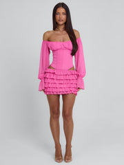 AYANI MINI DRESS HOT PINK