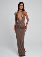 BELLINA MAXI DRESS BROWN
