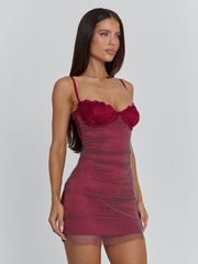 Bonjour Mini Dress Burgundy