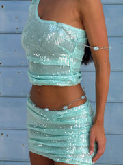 Carmelina Mini Skirt Blue