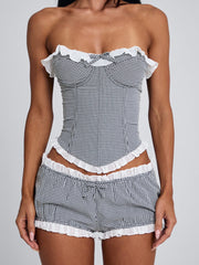 Junnie Short Black Gingham