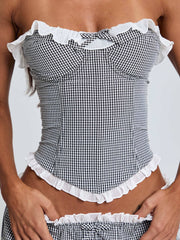 Junnie Corset Black Gingham
