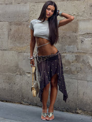 KAYDENCE MIDI SKIRT BROWN