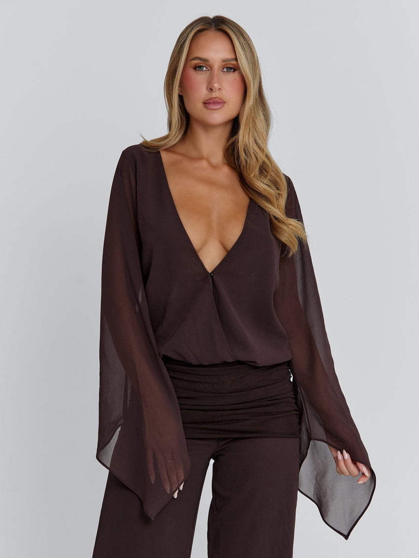 LENNA TOP CHOCOLATE