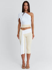 Linday Capri Pants White And Cream
