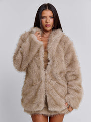 NAHLA LONG JACKET TAN
