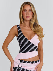 NIKKY TOP PINK STRIPE