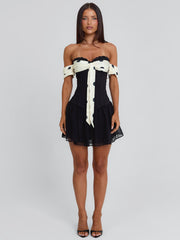 PRESLEY MINI DRESS BLACK POLKA DOT
