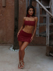Rui Mini Skirt Deep Red