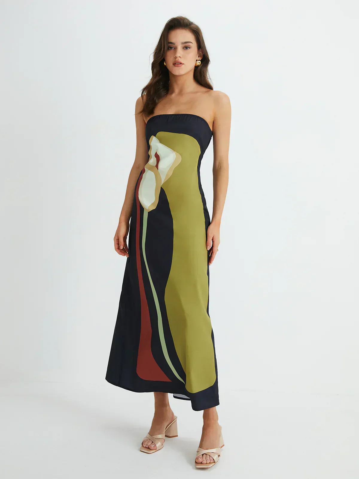 Strapless Maxi Dress Olive